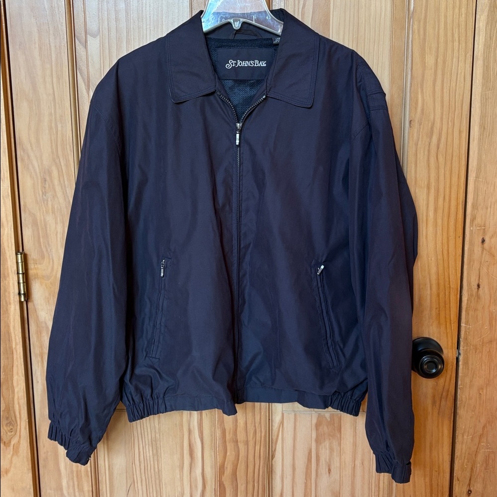 St. John's Bay Men's Black Windbreaker Jacket